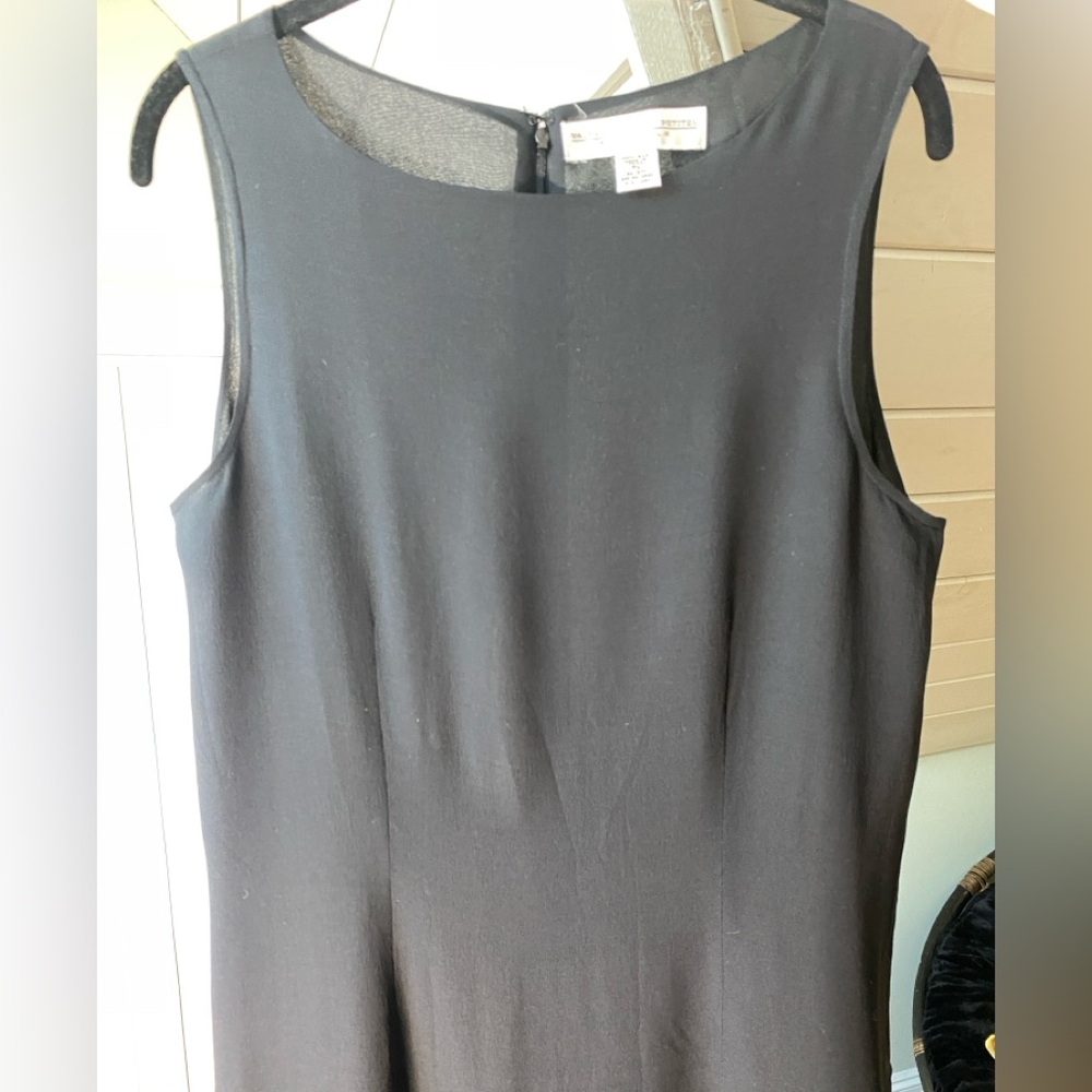 Valerie Stevens 100% Silk Black Long Dress With Floral Print Large Petite - Picture 4 of 10